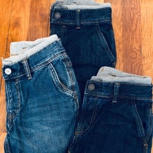 Bundle 3-pair boys denim shorts. Pull on.